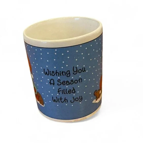 Vintage Precious Moments Holiday Mug Christmas Puppy Dog Enesco 1996 - Picture 2 of 3